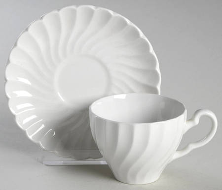 Regency (Made in England, Earthenware Ironstone) Flat Demitasse Cup & Saucer Set