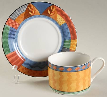 Caribbean Flat Cup & Saucer Set