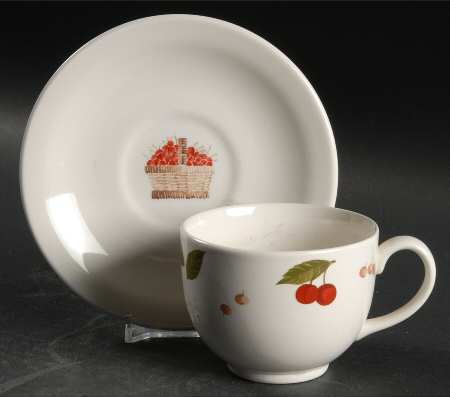 Cerise Flat Cup & Saucer Set