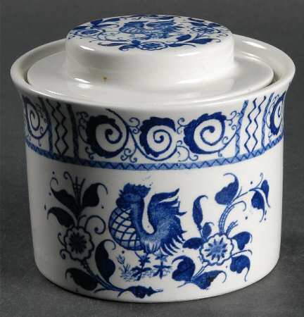 Chanticleer Blue Sugar Bowl & Lid