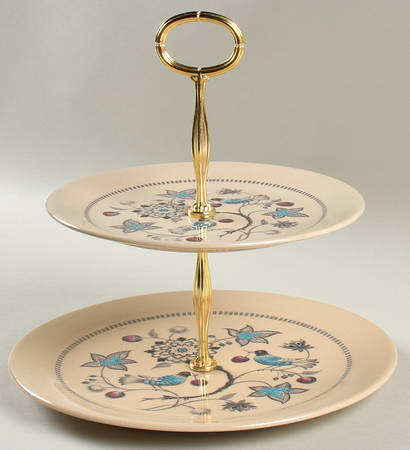 Cherry Thieves 2 Tiered Serving Tray (Dinner & Salad Plate)