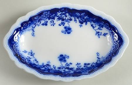 Clayton (Flow Blue, Gold Trim) Relish/Gravy Underplate
