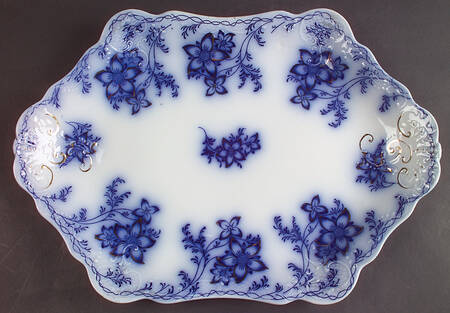 Claremont Flow Blue (Embossed) 16" Oval Serving Platter