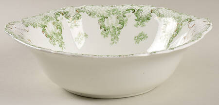 Cloverly Green (Gold Accent, No Trim) 9" Round Vegetable Bowl