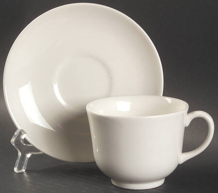 Classic White Flat Cup & Saucer Set