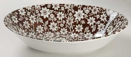 Country Cupboard Brown 9" Oval Vegetable Bowl