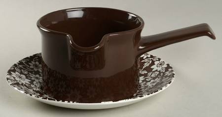 Country Cupboard Brown Gravy Boat & Underplate