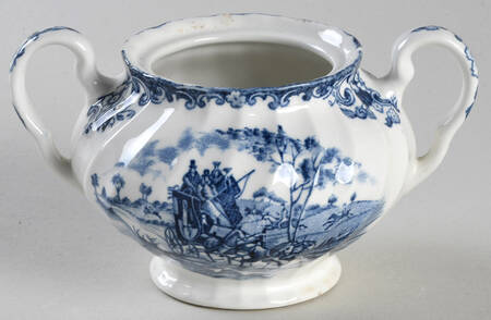 Coaching Scenes Blue Mini Sugar Bowl No Lid