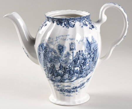 Coaching Scenes Blue Mini Coffee Pot No Lid