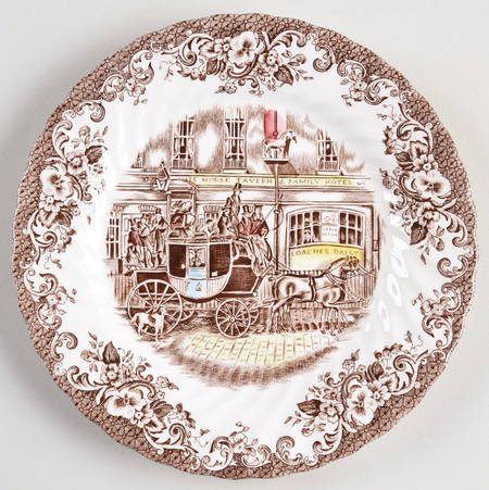 Coaching Scenes Brown Multicolor Salad Plate