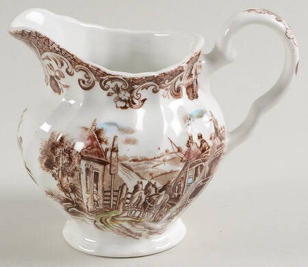 Coaching Scenes Brown Multicolor Mini Creamer