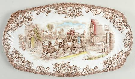 Coaching Scenes Brown Multicolor Large Sandwich Tray