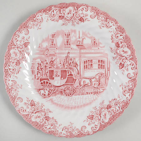 Coaching Scenes Pink Salad Plate