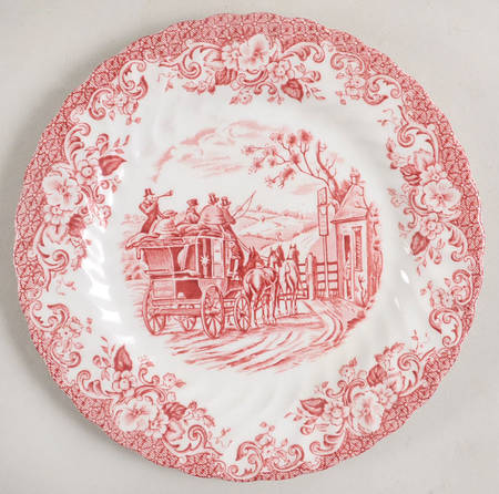 Coaching Scenes Pink Dessert/Pie Plate