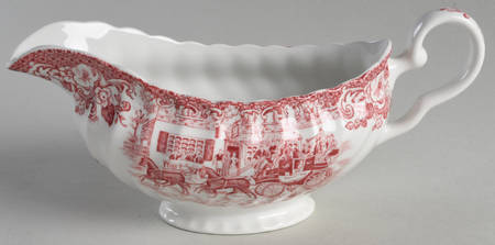 Coaching Scenes Pink Gravy Boat