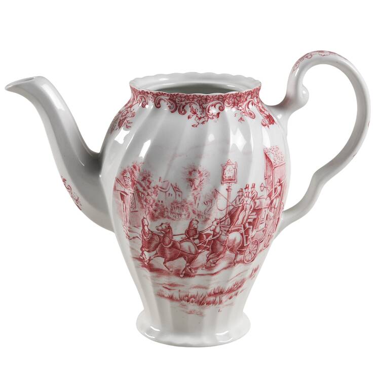Coaching Scenes Pink Coffee Pot No Lid