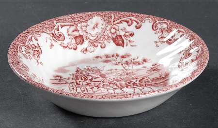 Coaching Scenes Pink Fruit/Dessert (Sauce) Bowl