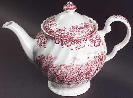 Coaching Scenes Pink Teapot & Lid by Johnson Brothers