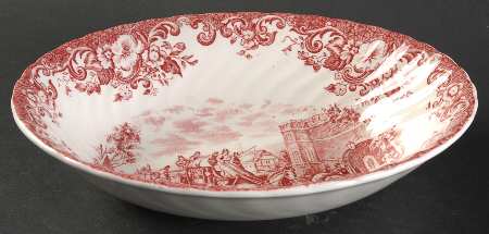 Coaching Scenes Pink 9" Oval Vegetable Bowl