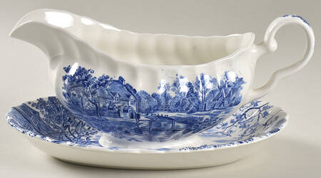 Cotswold Blue Gravy Boat & Underplate