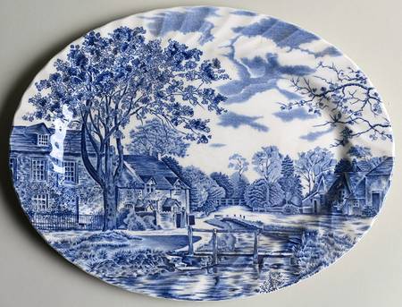 Cotswold Blue 11" Oval Serving Platter