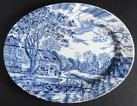 Cotswold Blue 12" Oval Serving Platter