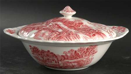 Cotswold Pink Large Round Covered Vegetable