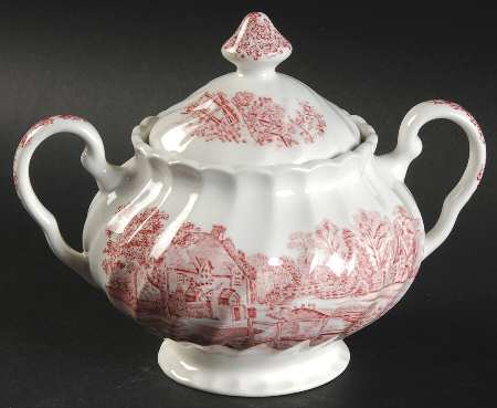 Cotswold Pink Sugar Bowl & Lid