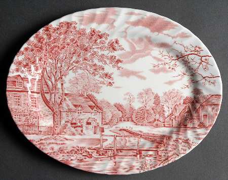 Cotswold Pink 12" Oval Serving Platter