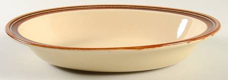 Creme Caramel 10" Oval Vegetable Bowl
