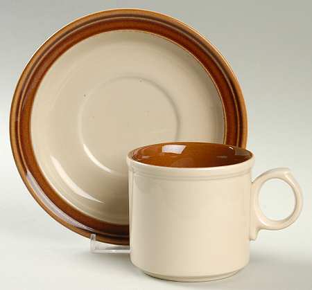 Creme Caramel Flat Cup & Saucer Set