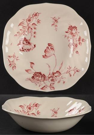 Day In June Burgundy Square Soup Bowl