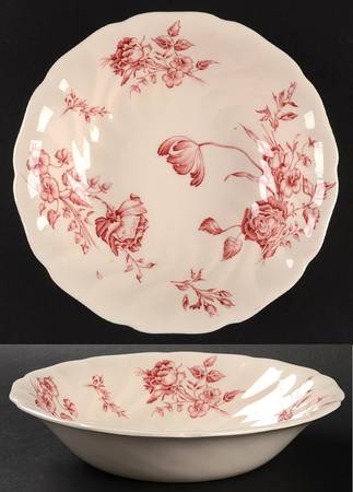 Day In June Burgundy 7" Round Vegetable Bowl