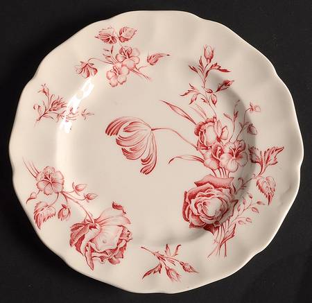 Day In June Burgundy Bread & Butter Plate