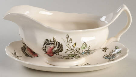Day In June Multicolor Gravy Boat & Underplate/Relish