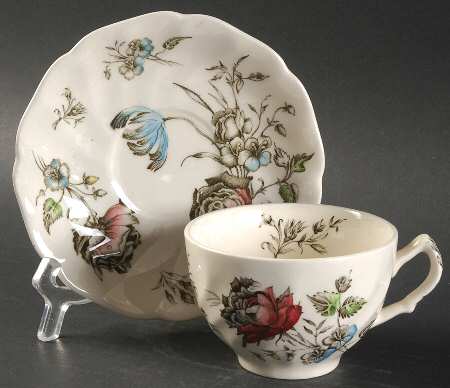 Day In June Multicolor Flat Cup & Saucer Set