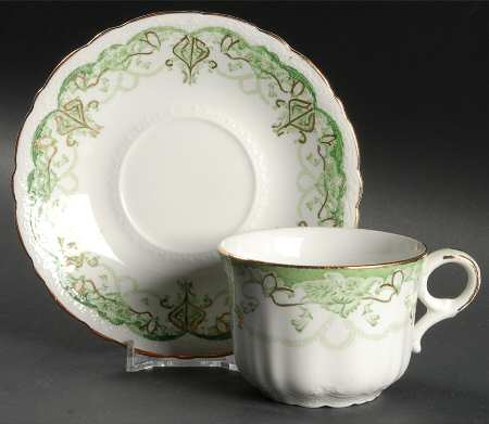 Dartmouth Green Flat Cup & Saucer Set