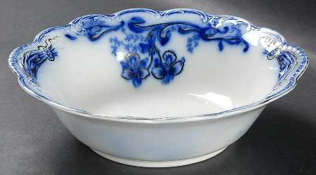 Delmonte (Flow Blue, Gold Accent) 7" Round Vegetable Bowl