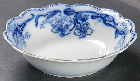 Delmonte (Flow Blue, Gold Accent) Coupe Cereal Bowl
