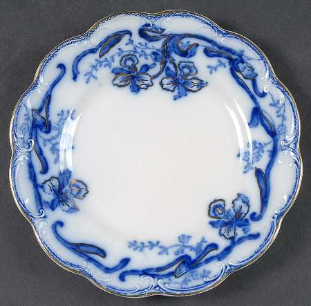 Delmonte (Flow Blue, Gold Accent) Bread & Butter Plate