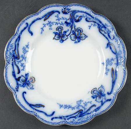 Delmonte (Flow Blue, Gold Accent) Luncheon Plate