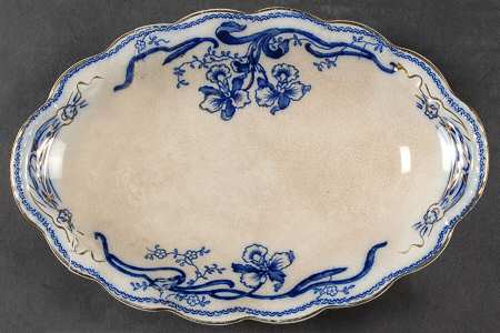 Delmonte (Flow Blue, Gold Accent) Relish/Gravy Underplate