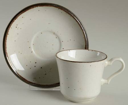 Desert Sand Flat Cup & Saucer Set