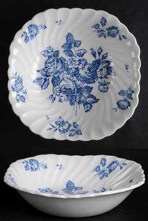 Devon Sprays Blue Square Soup Bowl