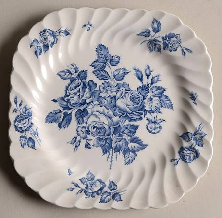 Devon Sprays Blue Square Bread & Butter Plate