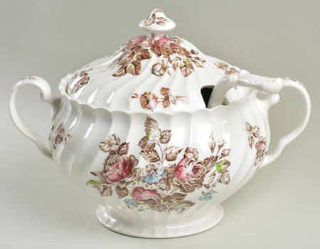 Devon Sprays Brown Multicolor Tureen & Lid w/Ladle