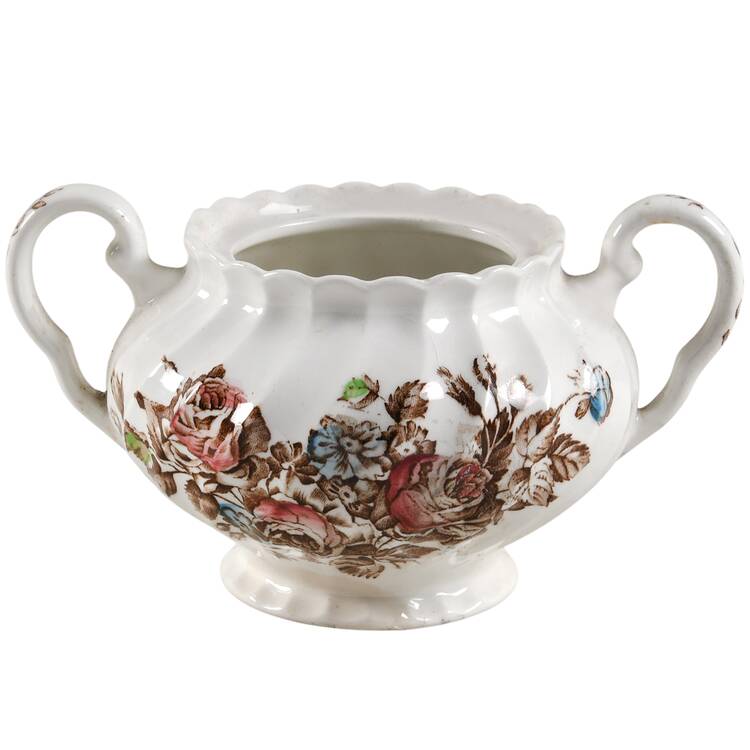 Devon Sprays Brown Multicolor Sugar Bowl No Lid