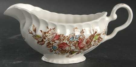 Devon Sprays Brown Multicolor Gravy Boat