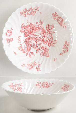 Devon Sprays Pink 8" Round Vegetable Bowl