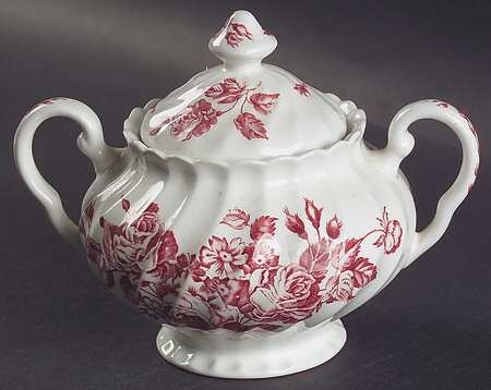 Devon Sprays Pink Sugar Bowl & Lid